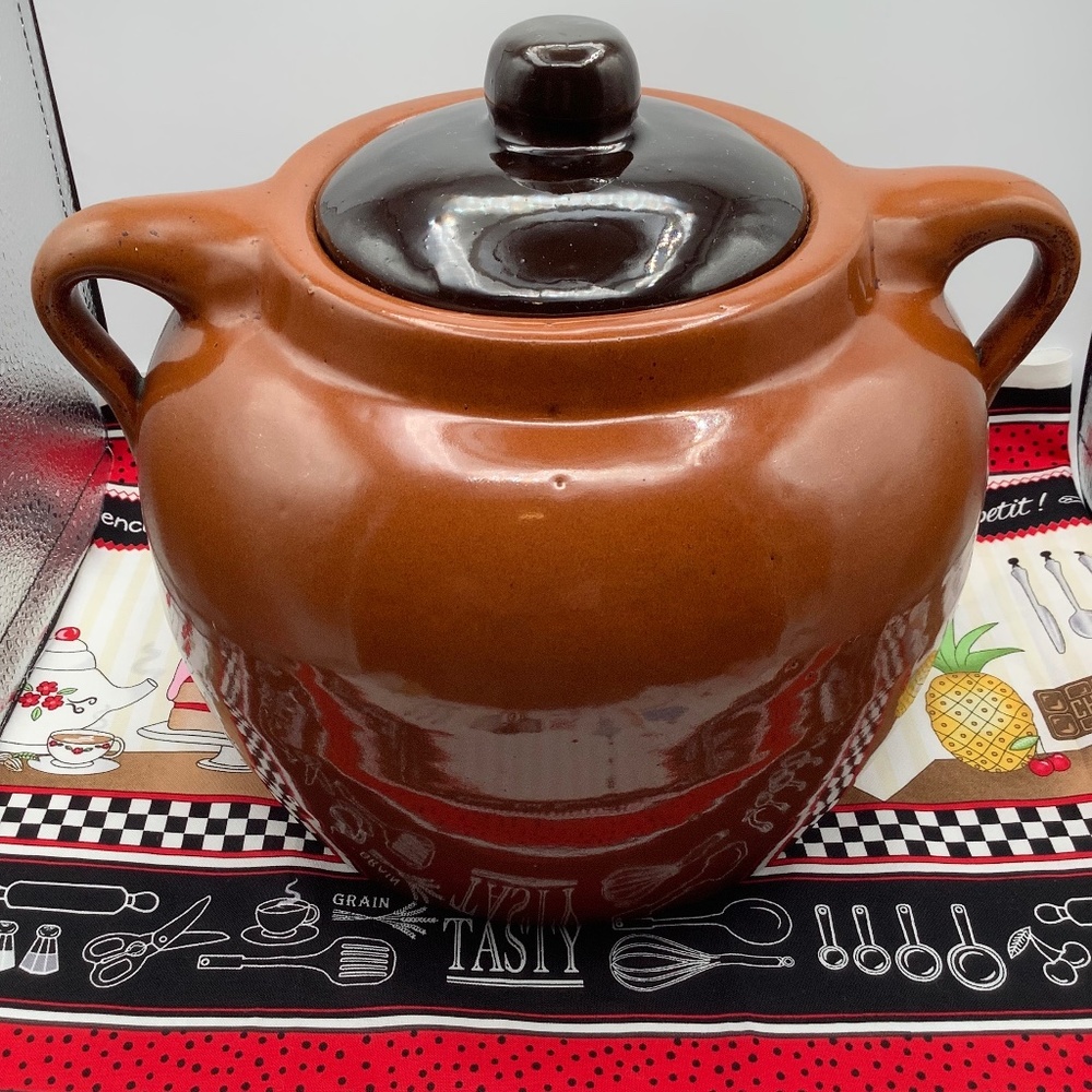 Vintage 5 QUART Bean Pot. SUNBURST CERAMICS Ltd. Alberta Canada. Circa 1960-1975